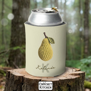 Rafraîchisseur Pour Canette Monogramme minimaliste de poire de Crochet jaune m