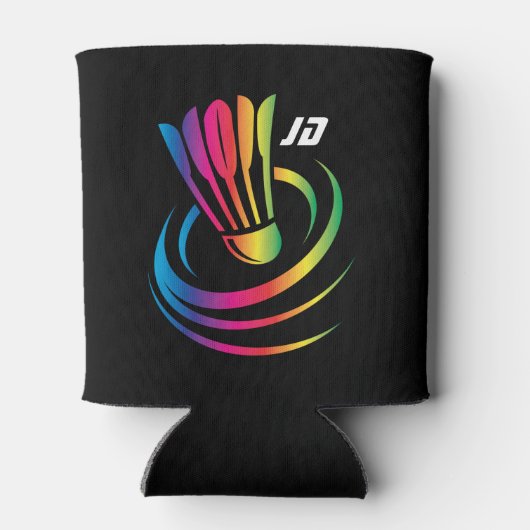 Rafraîchisseur Pour Canette Monogramme moderne Badminton Shuttlecock (Dos)