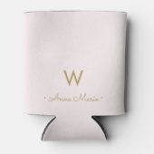 Rafraîchisseur Pour Canette Monogramme moderne Blush Pink Gold Script (Devant)