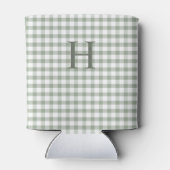 Rafraîchisseur Pour Canette Monogramme Moderne Gingham Vert (Dos)