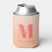 Rafraîchisseur Pour Canette Monogramme moderne Nom initial Peach Gradient (Can devant)