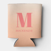 Rafraîchisseur Pour Canette Monogramme moderne Nom initial Peach Gradient (Devant)