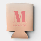 Rafraîchisseur Pour Canette Monogramme moderne Nom initial Peach Gradient (Dos)