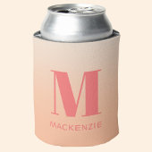 Rafraîchisseur Pour Canette Monogramme moderne Nom initial Peach Gradient