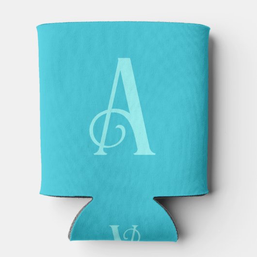Rafraîchisseur Pour Canette Monogramme Moderne Simple Turquoise (Dos)