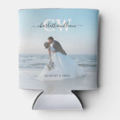 Rafraîchisseur Pour Canette Monogramme Moderne tendance 2 Photo mariage Faveur (Devant)