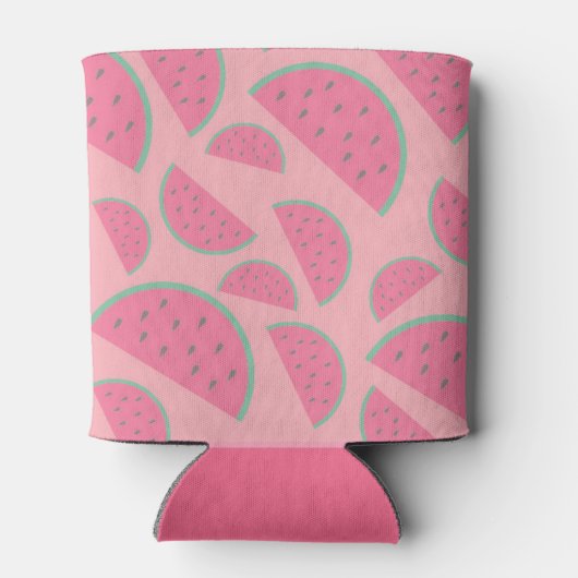 Rafraîchisseur Pour Canette Monogramme Motif de pastèque rose (Dos)