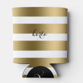 Rafraîchisseur Pour Canette Monogramme motif or & blanc moderne (Dos)