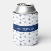 Rafraîchisseur Pour Canette Monogramme nautique Baleines et poulpe marine Blan (Can Dos)