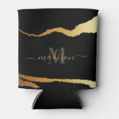 Rafraîchisseur Pour Canette Monogramme noir et doré (Devant)