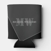 Rafraîchisseur Pour Canette Monogramme noir gris artistique moderne (Dos)