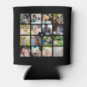 Rafraîchisseur Pour Canette Monogramme noir moderne 16 photo collage (Devant)
