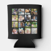 Rafraîchisseur Pour Canette Monogramme noir moderne 16 photo collage (Dos)