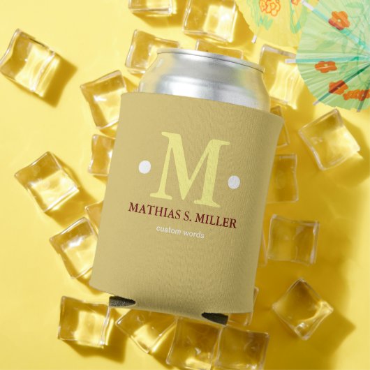 Rafraîchisseur Pour Canette Monogramme / Nom et une initiale (Été in situ)