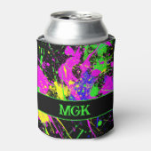 Rafraîchisseur Pour Canette Monogramme Nom initial Paint Splatter Glow (Can devant)