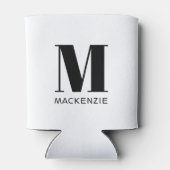 Rafraîchisseur Pour Canette Monogramme Nom initial Simple (Dos)