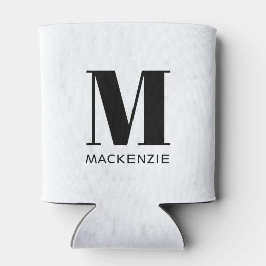 Rafraîchisseur Pour Canette Monogramme Nom initial Simple (Dos)
