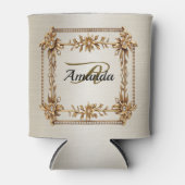 Rafraîchisseur Pour Canette Monogramme or Ornate Rectangle Dimond Fleur brilla (Devant)