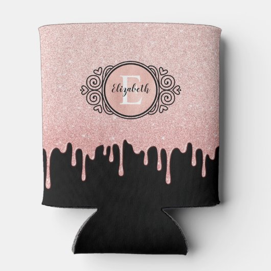 Rafraîchisseur Pour Canette Monogramme pailleté or rose (Dos)