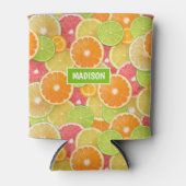 Rafraîchisseur Pour Canette monogramme personnalisé Citrus coloré (Devant)