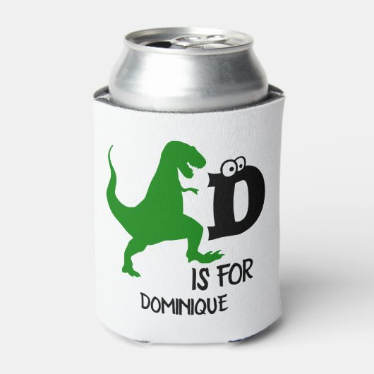 Rafraîchisseur Pour Canette Monogramme personnalisé D pour Dinosaur mignon T R (Can devant)