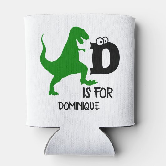 Rafraîchisseur Pour Canette Monogramme personnalisé D pour Dinosaur mignon T R (Dos)