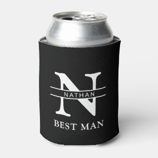 Rafraîchisseur Pour Canette monogramme personnalisé initial et nom Groomsman