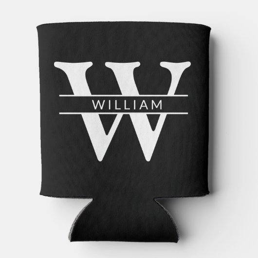 Rafraîchisseur Pour Canette monogramme personnalisé initial et nom simple (Dos)