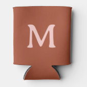 Rafraîchisseur Pour Canette Monogramme personnalisé orange brûlé (Devant)