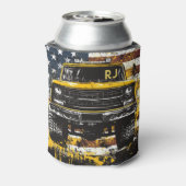 Rafraîchisseur Pour Canette Monogramme Ramasser Camion Drapeau Grunge (Can Dos)