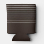 Rafraîchisseur Pour Canette Monogramme rayures horizontales brun & blanc (Dos)