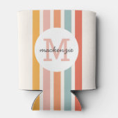 Rafraîchisseur Pour Canette Monogramme Retro Grandes Colorées Personnalisées (Dos)