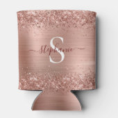 Rafraîchisseur Pour Canette Monogramme Rose Gold Faux-Parties scintillant Girl (Dos)