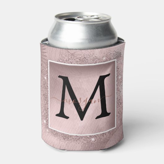 Rafraîchisseur Pour Canette Monogramme rose Parties scintillant or (Can devant)