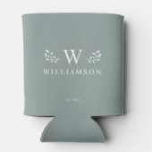 Rafraîchisseur Pour Canette Monogramme Rustique moderne Personnalisé Nom de fa (Dos)