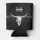 Rafraîchisseur Pour Canette Monogramme Rustique Occidental Noir Et Blanc Taure (Devant)