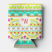 Rafraîchisseur Pour Canette Monogramme Serape Fiesta (Devant)
