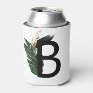 Rafraîchisseur Pour Canette Monogramme tropical de la lettre B de feuille d'or