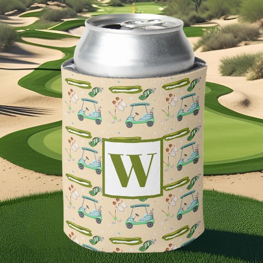 Rafraîchisseur Pour Canette Monogramme Une Journée De Motif De Golf