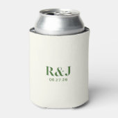 Rafraîchisseur Pour Canette Monogramme vert mariage Couple (Can devant)