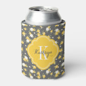 Rafraîchisseur Pour Canette Monogramme Vintage jaune et gris (Can devant)