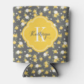 Rafraîchisseur Pour Canette Monogramme Vintage jaune et gris (Devant)