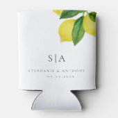 Rafraîchisseur Pour Canette Monogrammes Citrus citron Mariage de verdure (Dos)