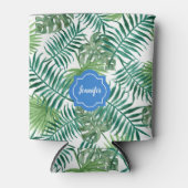 Rafraîchisseur Pour Canette Monographie feuille de palme d'aquarelle tropicale (Devant)