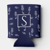 Rafraîchisseur Pour Canette Monographie nautique Coquille marine Bleu blanc (Dos)