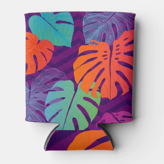 Rafraîchisseur Pour Canette Monstera Deliciosa : Tropical Line Art. (Devant)