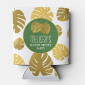 Rafraîchisseur Pour Canette Monstera d'or moderne Feuille Bachelorette Party (Dos)