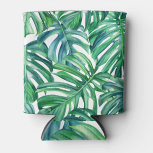 Rafraîchisseur Pour Canette Monstera Feuilles : Aquarelle Motif Jungle.