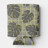 Rafraîchisseur Pour Canette Monstera Feuilles : Jaune-Gris moderne Abstrait (Dos)