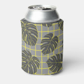 Rafraîchisseur Pour Canette Monstera Feuilles : Jaune-Gris moderne Abstrait (Can Dos)